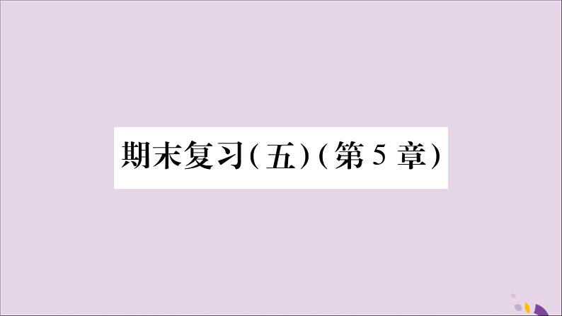 八年级数学上册期末复习（5）（第5章）习题课件（新版）湘教版01