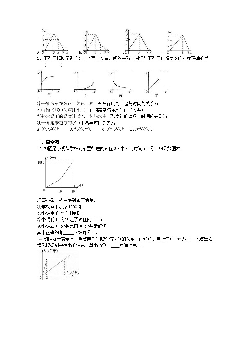 2021年人教版数学八年级下册19.1.2《函数的图象》精选练习 (含答案)03