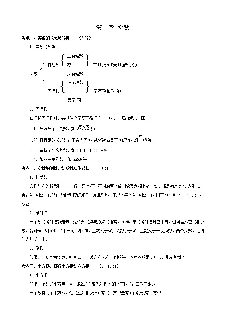 初中数学知识点详细总结01