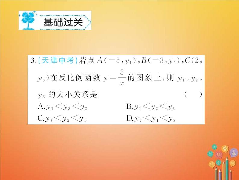 2021年华东师大版八年级数学下册17函数及其图象17.4反比例函数作业课件(含答案)第3页