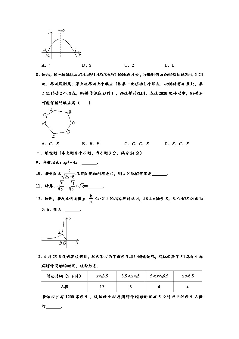 2020年湖南省常德市中考数学试卷 （解析版）02