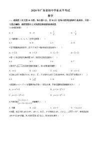 精品解析：广东省2020年中考数学试题（原卷版）