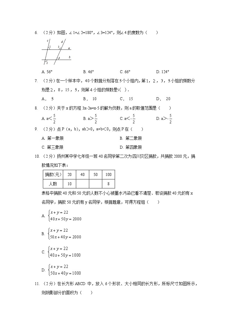 2018-2019学年河北省唐山市丰南区七年级（下）期末数学试卷02