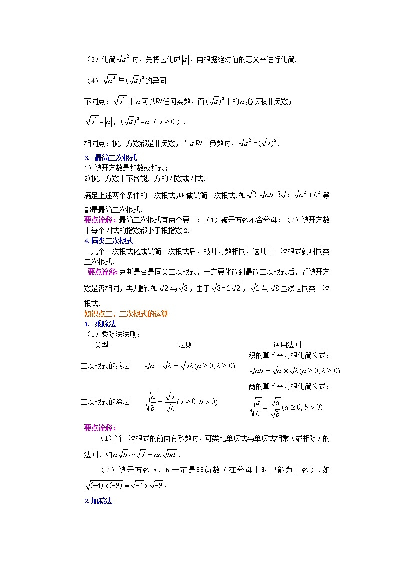 二次根式全章复习与巩固（提高）知识讲解02