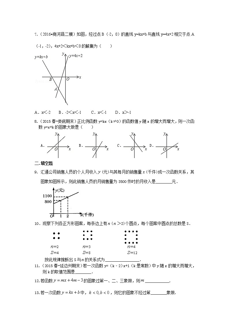 一次函数全章复习与巩固（基础）巩固练习02