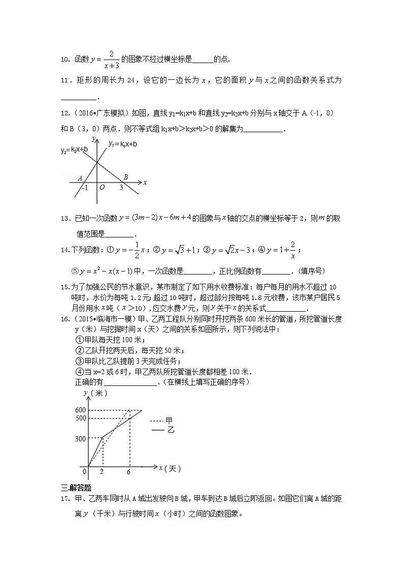 一次函数全章复习与巩固（提高）巩固练习03