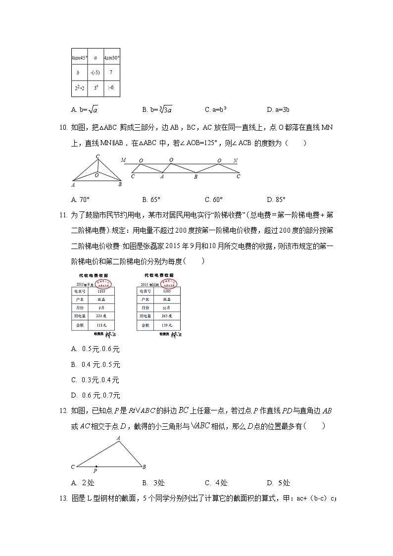 2019年河北省中考数学模拟试卷（二）03