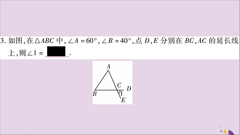 八年级数学上册第2章三角形2-1三角形第3课时三角形的内角和外角习题课件（新版）湘教版07