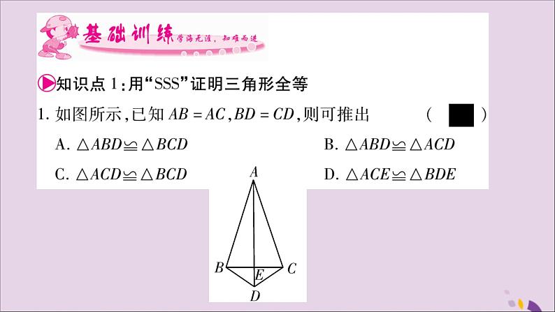 八年级数学上册第2章三角形2-5全等三角形第5课时三角形全等的判定（SSS）习题课件（新版）湘教版04