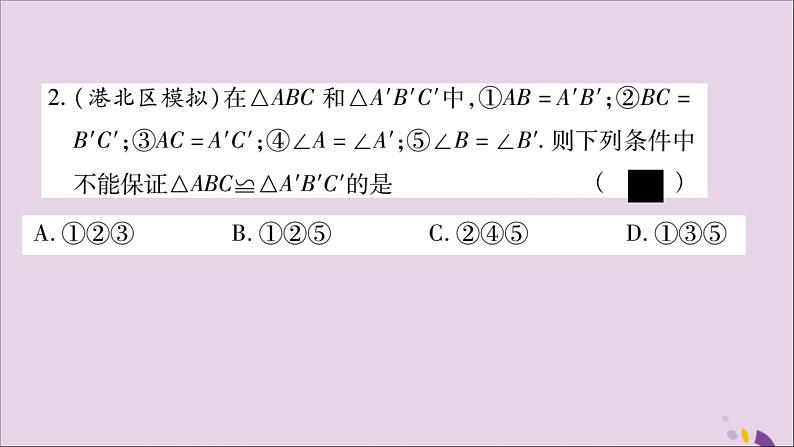 八年级数学上册第2章三角形2-5全等三角形第5课时三角形全等的判定（SSS）习题课件（新版）湘教版05