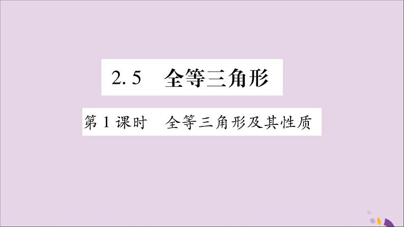 八年级数学上册第2章三角形2-5全等三角形第1课时全等三角形及其性质习题课件（新版）湘教版01