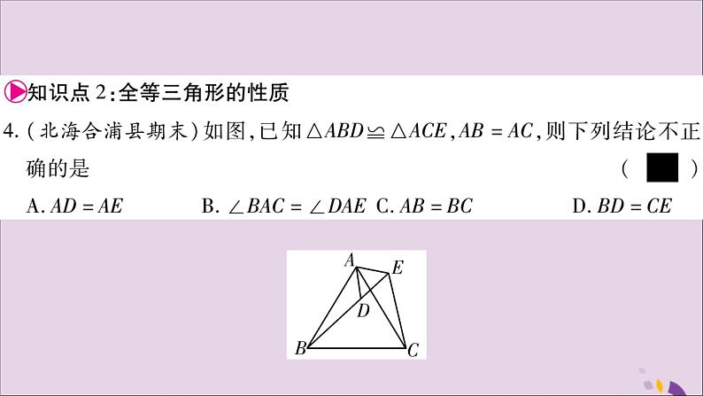 八年级数学上册第2章三角形2-5全等三角形第1课时全等三角形及其性质习题课件（新版）湘教版06