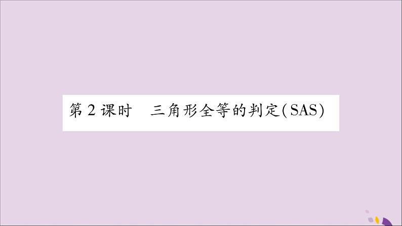 八年级数学上册第2章三角形2-5全等三角形第2课时三角形全等的判定（SAS）习题课件（新版）湘教版01