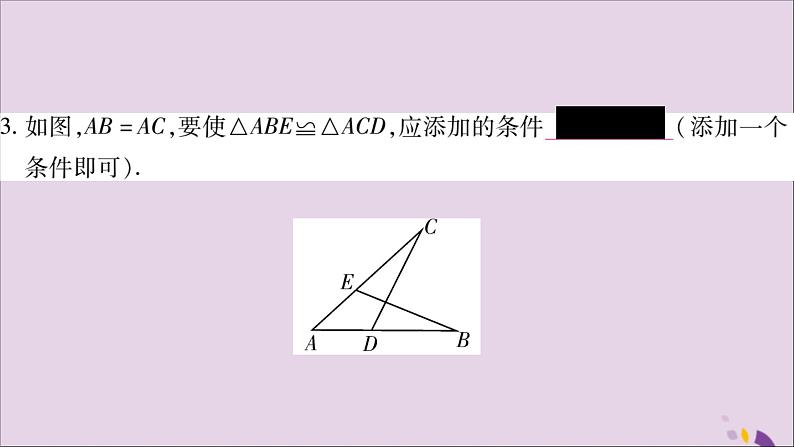 八年级数学上册第2章三角形2-5全等三角形第2课时三角形全等的判定（SAS）习题课件（新版）湘教版第6页