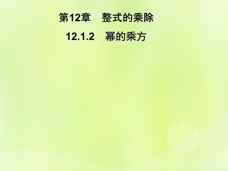 八年级数学上册第12章整式的乘除12-1幂的运算12-1-2幂的乘方习题课件01