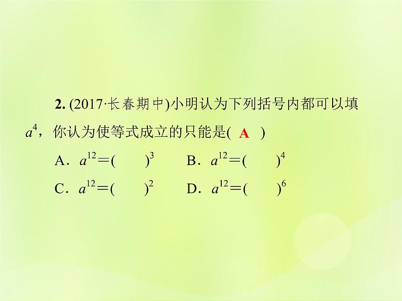 八年级数学上册第12章整式的乘除12-1幂的运算12-1-2幂的乘方习题课件05