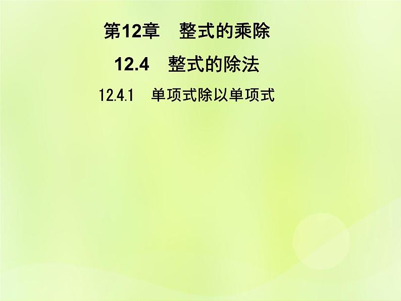 八年级数学上册第12章整式的乘除12-4整式的除法12-4-1单项式除以单项式习题课件01