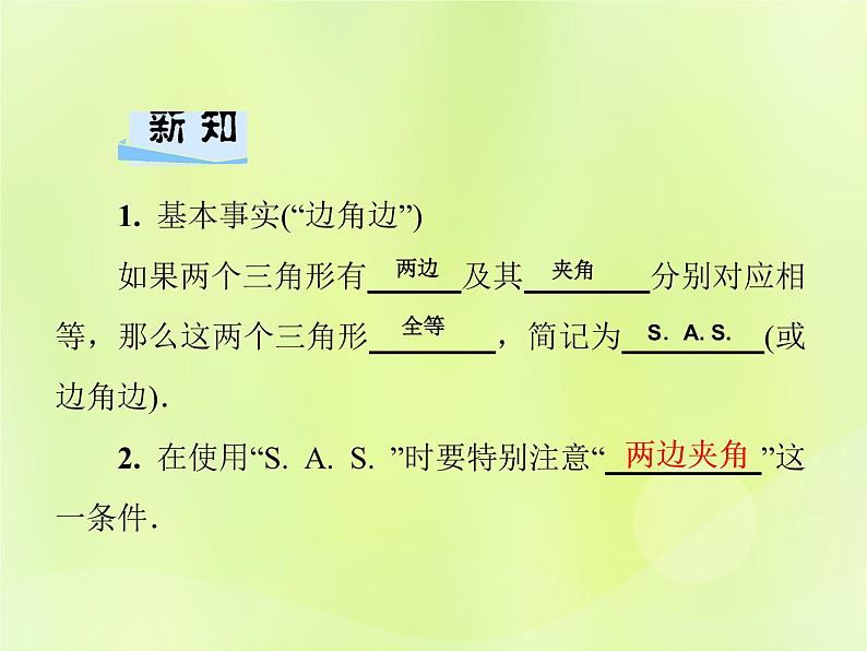 八年级数学上册第13章全等三角形13-2三角形全等的判定13-2-3边角边习题课件02