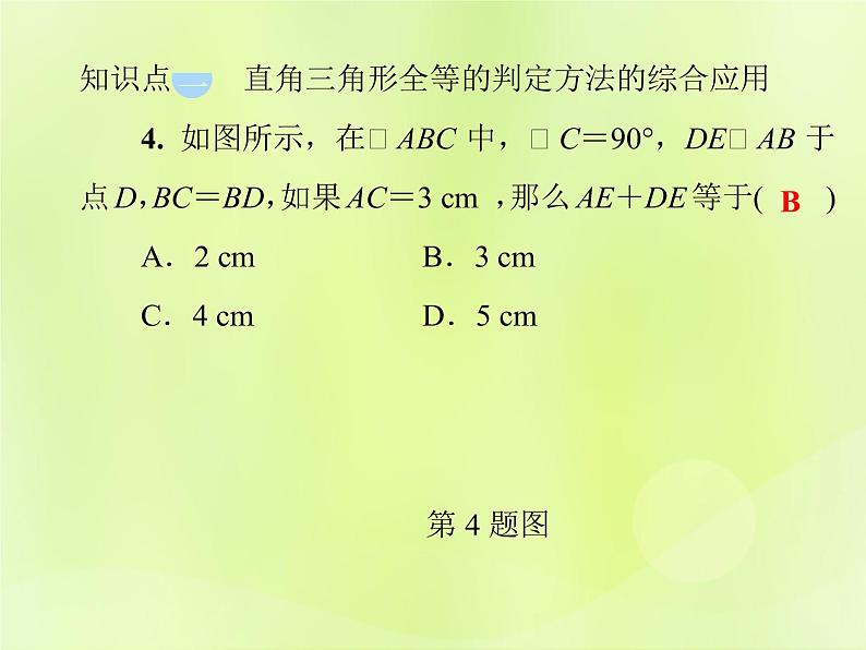 八年级数学上册第13章全等三角形13-2三角形全等的判定13-2-6斜边直角边习题课件07