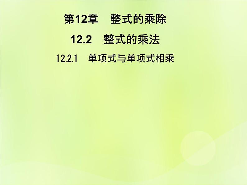 八年级数学上册第12章整式的乘除12-2整式的乘法12-2-1单项式与单项式相乘习题课件01