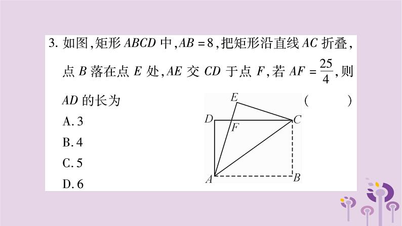 八年级数学上册第14章勾股定理小专题（十一）利用勾股定理巧解折叠问题作业课件04