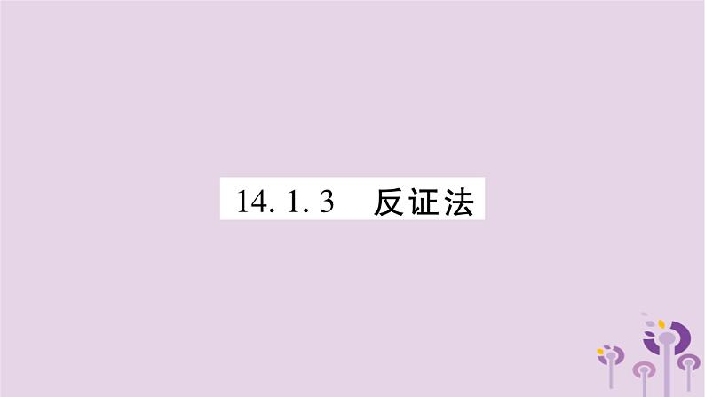 八年级数学上册第14章勾股定理14-1勾股定理14-1-3反证法作业课件01