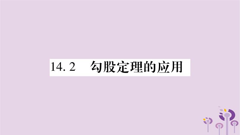 八年级数学上册第14章勾股定理14-2勾股定理的应用作业课件01