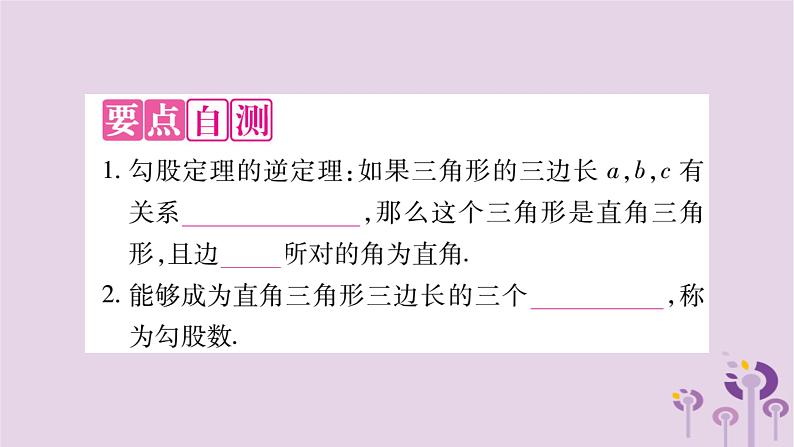 八年级数学上册第14章勾股定理14-1勾股定理14-1-2直角三角形的判定作业课件02