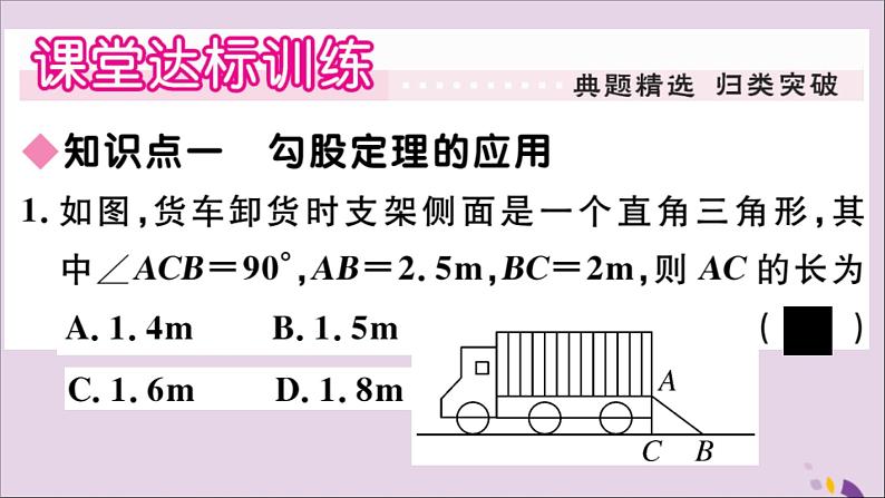 八年级数学上册第14章勾股定理14-2勾股定理的应用习题课件03