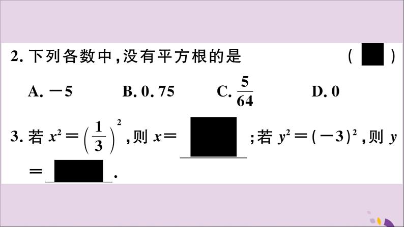 八年级数学上册第11章数的开方11-1平方根与立方根11-1-1平方根习题课件05