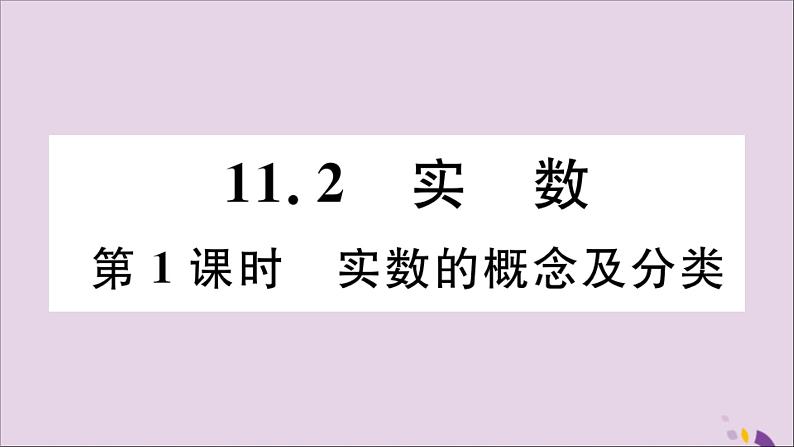 八年级数学上册第11章数的开方11-2实数第1课时实数的概念及分类习题课件01