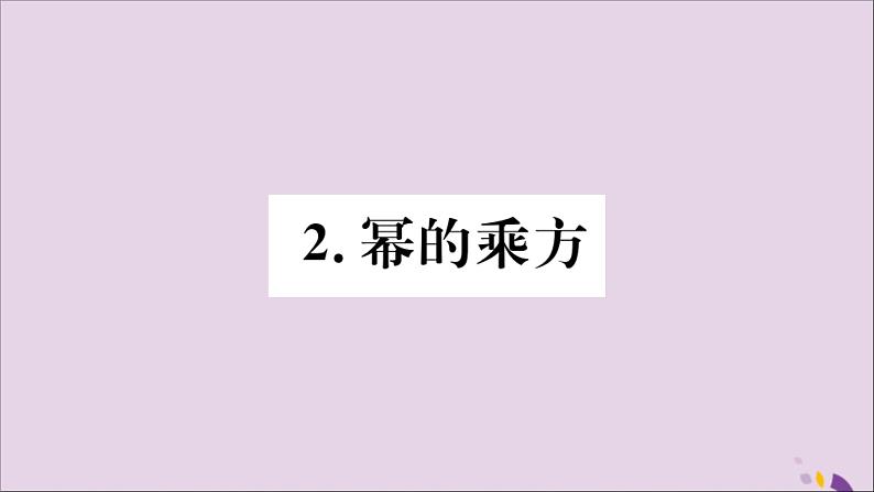 八年级数学上册第12章整式的乘除12-1幂的运算12-1-2幂的乘方习题课件01