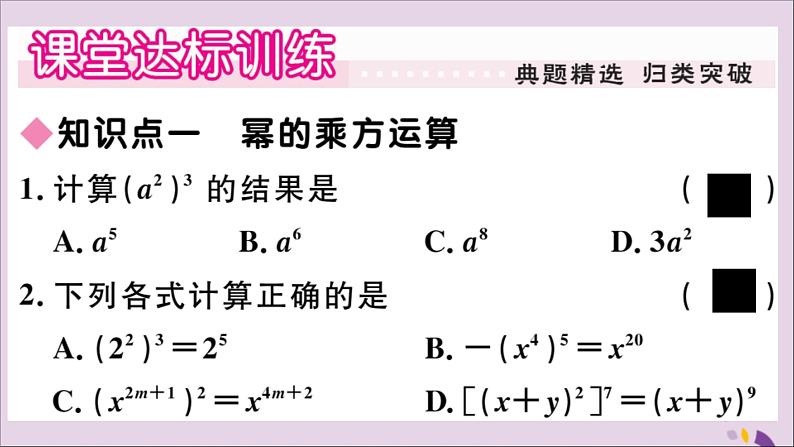 八年级数学上册第12章整式的乘除12-1幂的运算12-1-2幂的乘方习题课件03