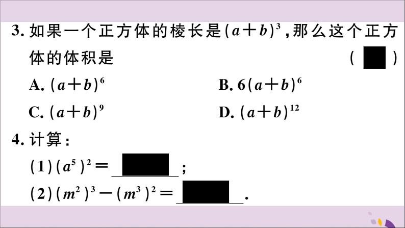 八年级数学上册第12章整式的乘除12-1幂的运算12-1-2幂的乘方习题课件04