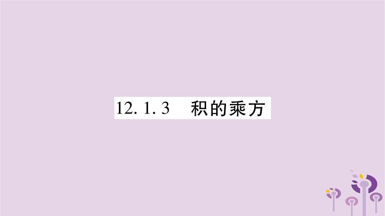 八年级数学上册第12章整式的乘除12-1幂的运算12-1-3积的乘方作业课件01