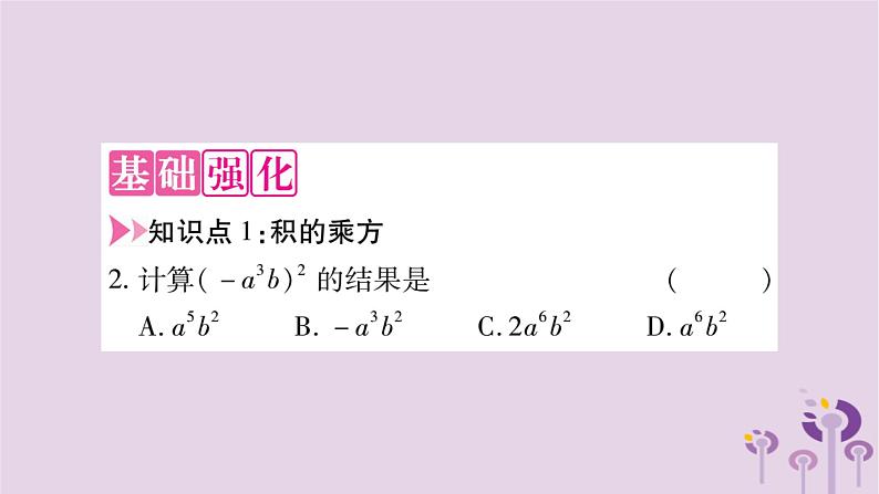 八年级数学上册第12章整式的乘除12-1幂的运算12-1-3积的乘方作业课件03