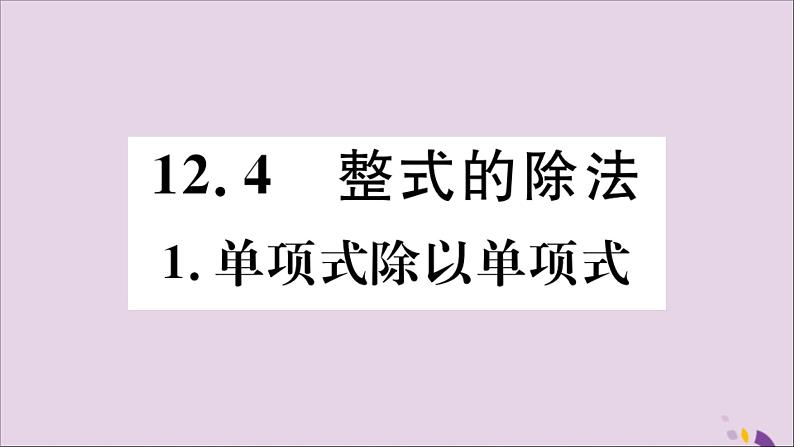 八年级数学上册第12章整式的乘除12-4整式的除法12-4-1单项式除以单项式习题课件01