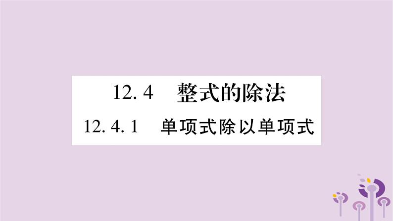 八年级数学上册第12章整式的乘除12-4整式的除法12-4-1单项式除以单项式作业课件01