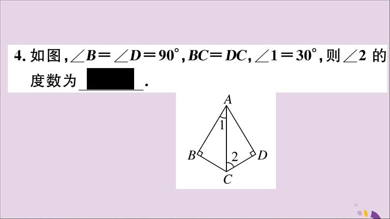 八年级数学上册第13章全等三角形13-2三角形全等的判定13-2-6斜边直角边习题课件07