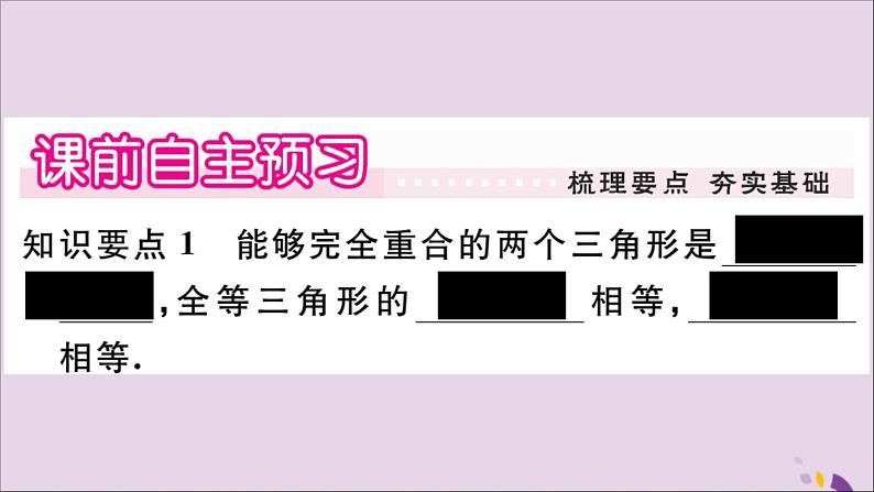 八年级数学上册第13章全等三角形13-2三角形全等的判定13-21全等三角形2全等三角形的判定条件习题课件02