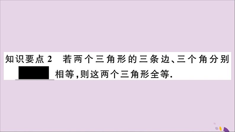 八年级数学上册第13章全等三角形13-2三角形全等的判定13-21全等三角形2全等三角形的判定条件习题课件04