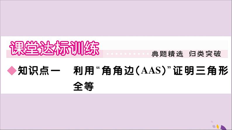 八年级数学上册第13章全等三角形13-2三角形全等的判定13-2-4第2课时角角边及对应线段相等习题课件03