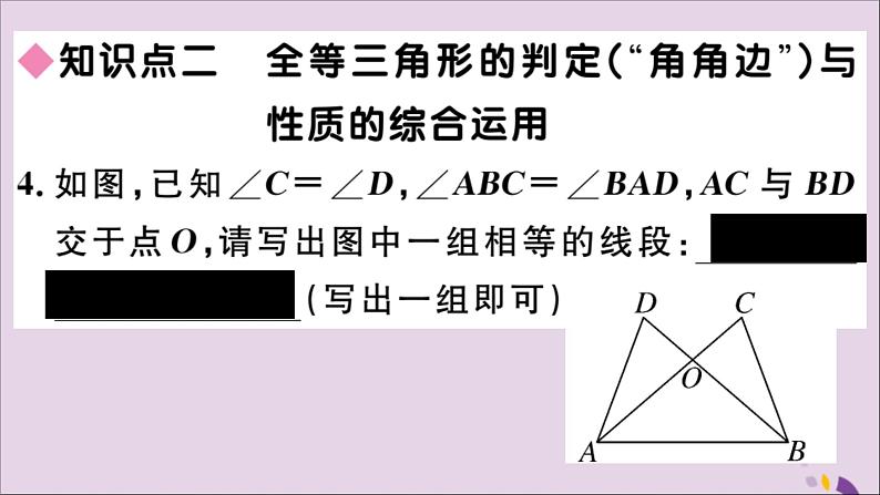 八年级数学上册第13章全等三角形13-2三角形全等的判定13-2-4第2课时角角边及对应线段相等习题课件07