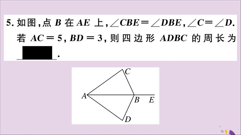 八年级数学上册第13章全等三角形13-2三角形全等的判定13-2-4第2课时角角边及对应线段相等习题课件08