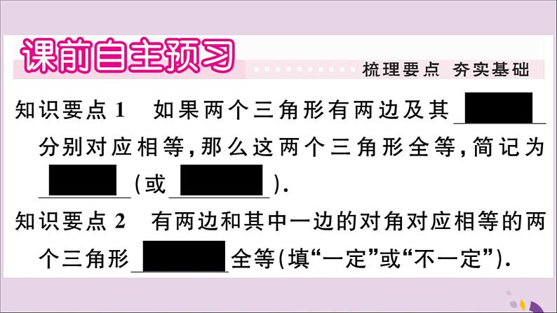 八年级数学上册第13章全等三角形13-2三角形全等的判定13-2-3边角边习题课件02