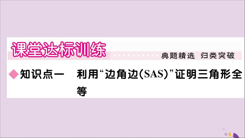 八年级数学上册第13章全等三角形13-2三角形全等的判定13-2-3边角边习题课件03