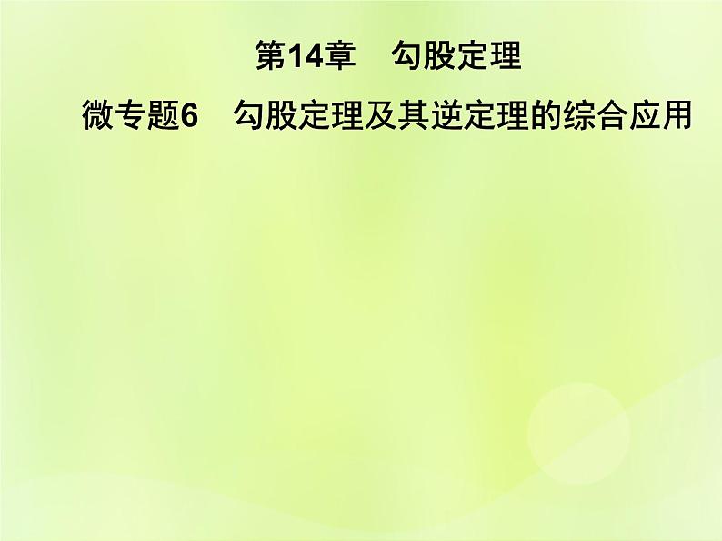 八年级数学上册第14章勾股定理微专题6勾股定理及其逆定理的综合应用习题课件01