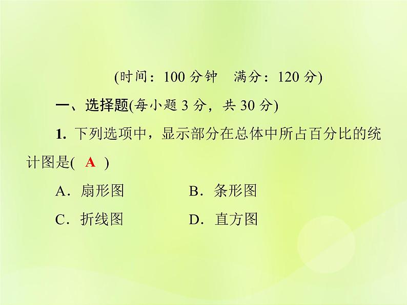 八年级数学上册第15章《数据的收集与表示》测试卷习题课件02