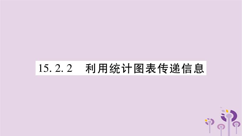 八年级数学上册第15章数据的收集与表示15-2-2利用统计图表传递信息作业课件第1页