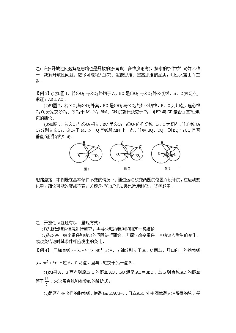 初中数学九年级竞赛讲义：第26讲-开放性问题评说第2页